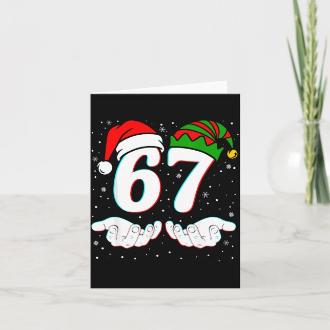 Carte Number 67 Matching Six Seven 6 7 Meme 6-7 Christma (Devant)