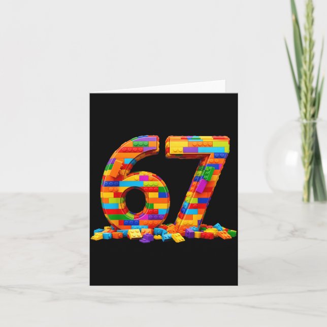 Carte Number 67 Meme Six Seven 6 7 Building Blocks Gen A (Devant)