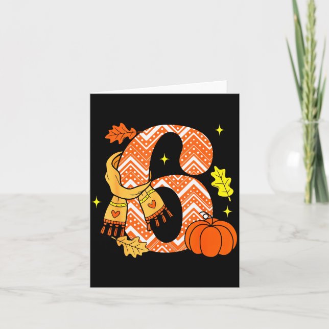 Carte Number 6 67 Fall Autumn Pumpkin Meme Funny Six Sev (Devant)