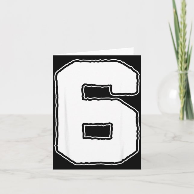 Carte Number 6 6th Birthday Boy Kids Six Year Old Happy  (Devant)