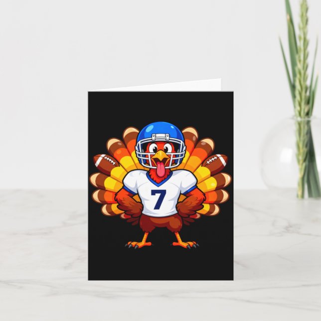 Carte Number 7 Funny Thanksgiving Football Turkey Men Wo (Devant)