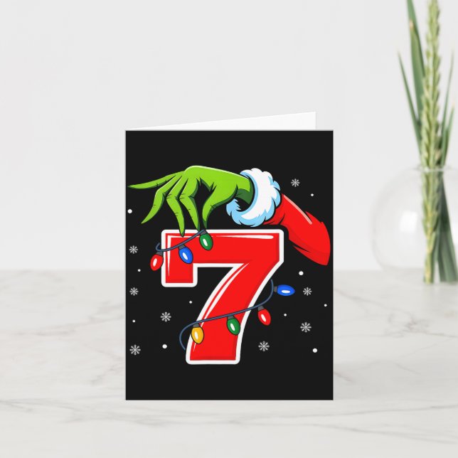 Carte Number 7 Matching 67 Meme Christmas Elf Hand Boys  (Devant)