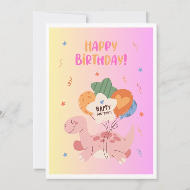 Carte numérique d'anniversaire rose délicieuse (Devant)
