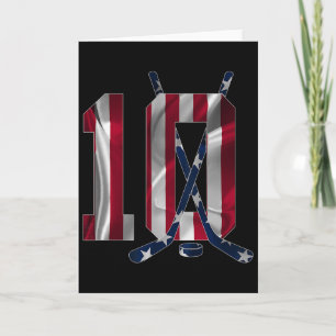 Carte Numéro 10 Ans Hockey sur glace 10e Anniversaire