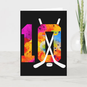 Carte Numéro 10 Ans Hockey sur glace 10e Anniversaire (2