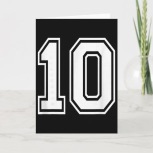 Carte Numéro 10 Maillot d'anniversaire de sport gras de