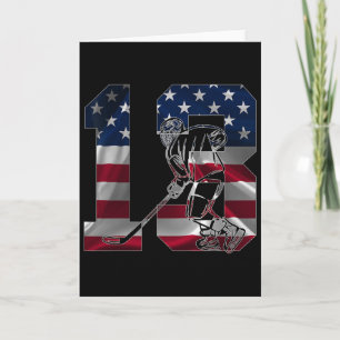 Carte Numéro 13 Ans Hockey sur glace 13e Anniversaire