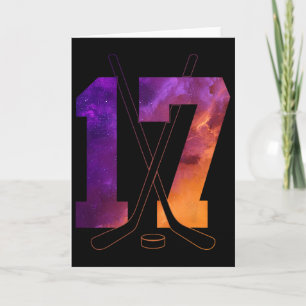 Carte Numéro 17 Ans Hockey sur glace 17e Anniversaire
