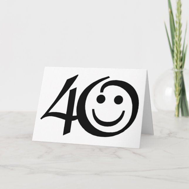 Carte Numéro 40-Avec Joyeux Anniversaire Visage (Devant)