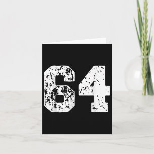 Carte Numéro 64 Blanc meilleur Clic College Style Annive