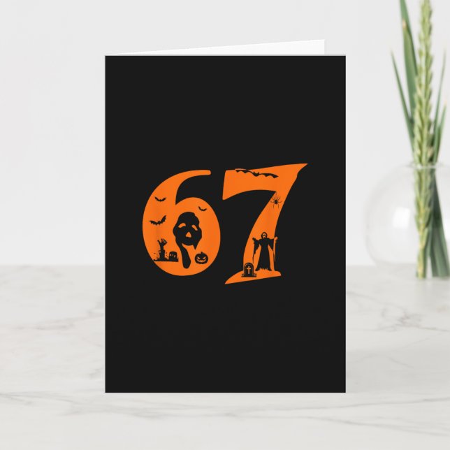 Carte Numéro 67 Citation drôle de mème 6 7 Six Sept Épou (Devant)