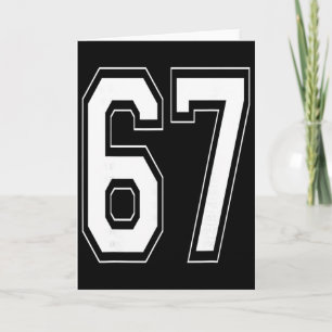 Carte Numéro 67 Maillot Anniversaire Sport Style Varsity
