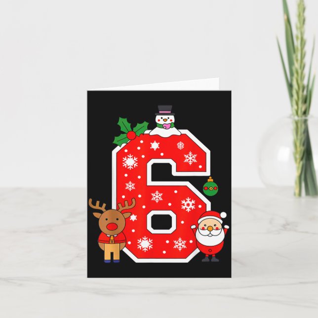 Carte Numéro 6 67 Mème Couple Pyjamas Noël Assortis (Devant)