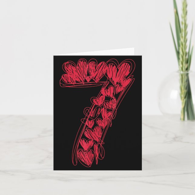 Carte Numéro 7 - Adorable 67 Saint-Valentin assorti  (Devant)