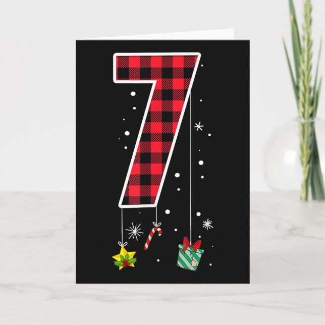 Carte Numéro 7 Citation de mème drôle 6 7 Six Sept Noël (Devant)