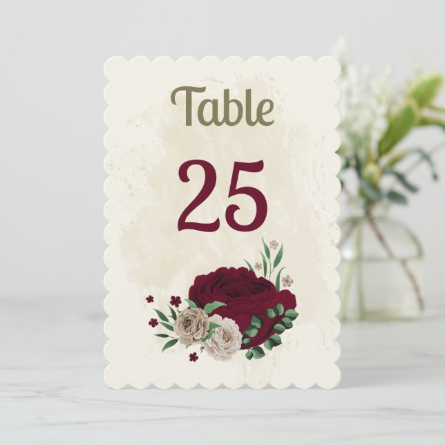 Carte numéro de la table de fleurs de champagne de (Debout devant)