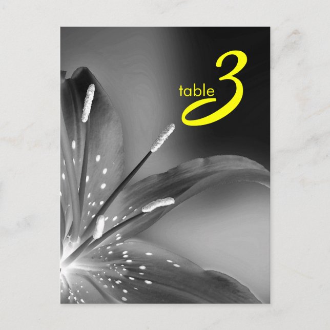 carte numéro de table (Devant)