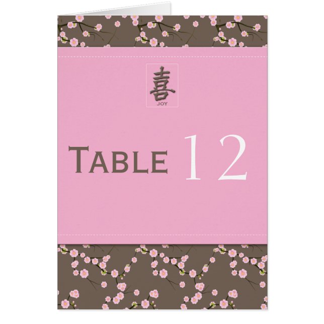 Carte Numéro de table Cherry Blossom (Devant)