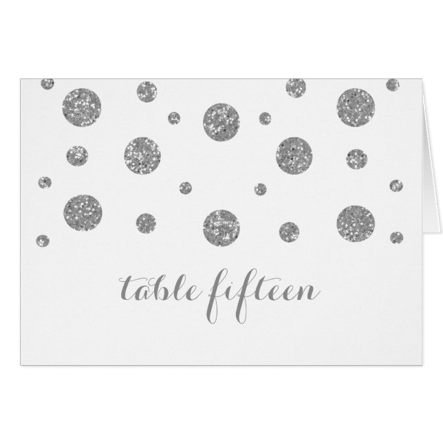 Carte Numéro de table Confetti Parties scintillant (Devant horizontal)