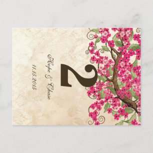 Carte Numéro de table Country Chic Rose Cherry Blo