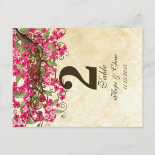 Carte Numéro de table Country Chic Rose Cherry Blo