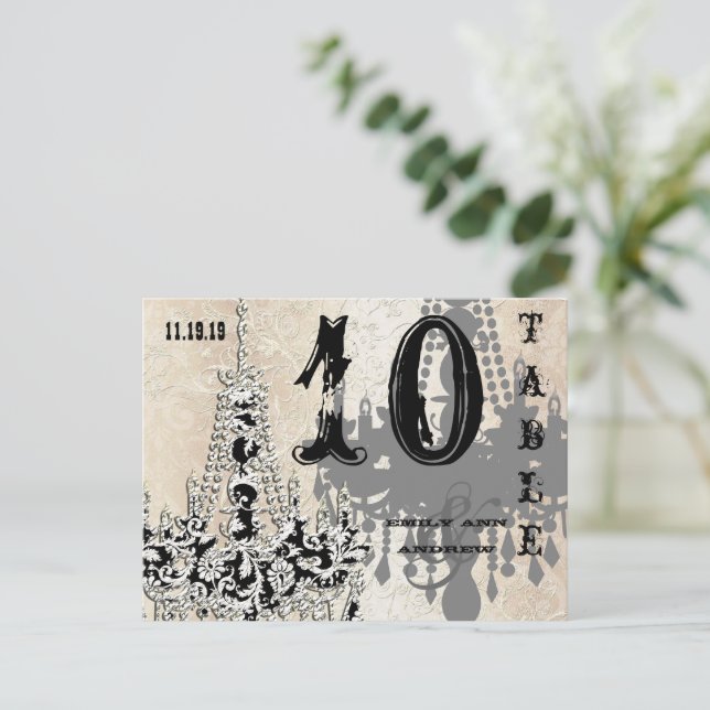 Carte Numéro de table de la feuille de lecture en  (Debout devant)