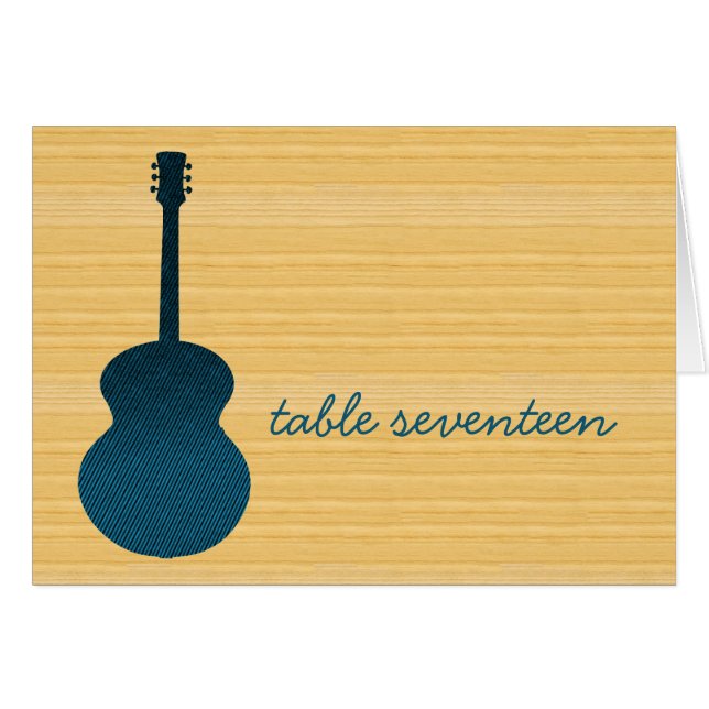 Carte Numéro de table de la guitare Blue Country (Devant horizontal)
