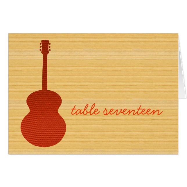 Carte Numéro de table de la guitare de pays orange (Devant horizontal)