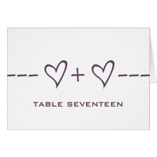 Carte Numéro de table d'équation de coeur violet