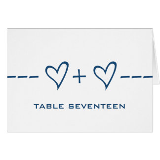 Carte Numéro de table d'équation du coeur bleu