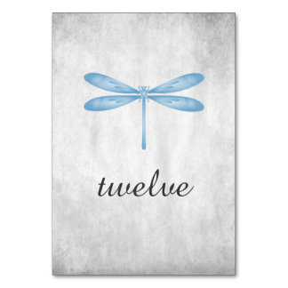 Carte Numéro de table Dragonfly Blue
