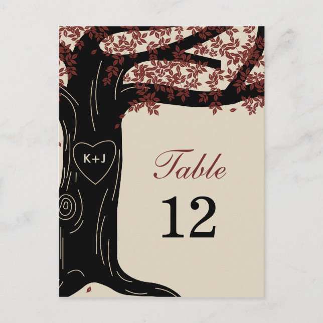 Carte Numéro de table du Mariage de chêne (Devant)