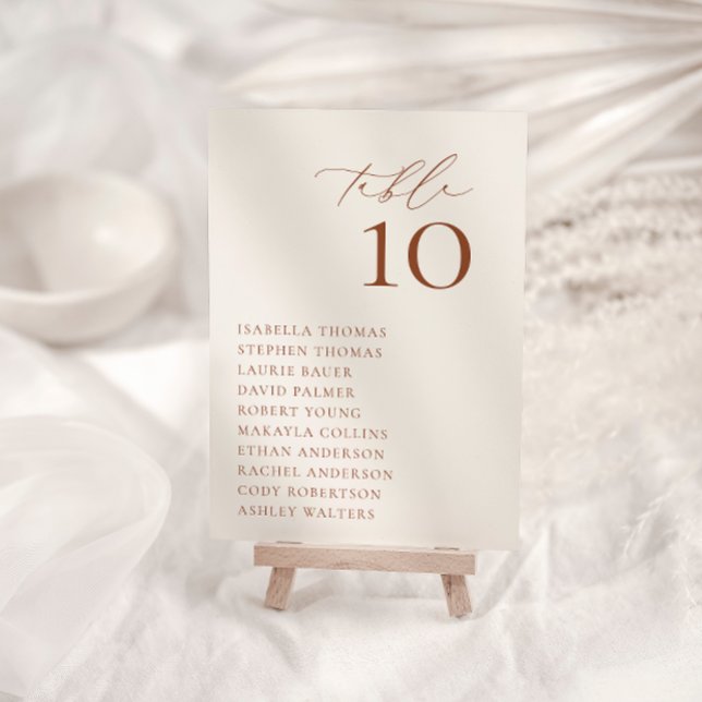 Carte Numéro de table HARMONY Terracotta (Créateur téléchargé)