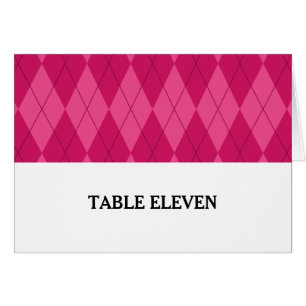 Carte Numéro de table Jacquard rose