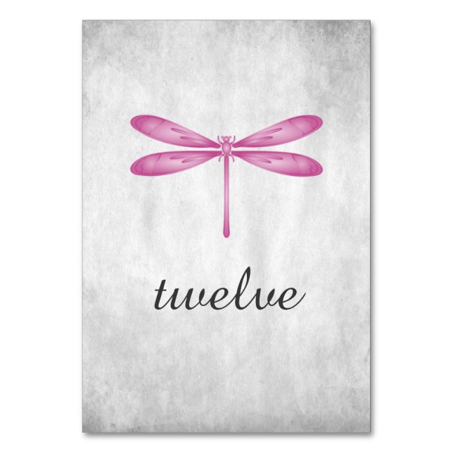 Carte Numéro de table Magenta Dragonfly (Par défaut)
