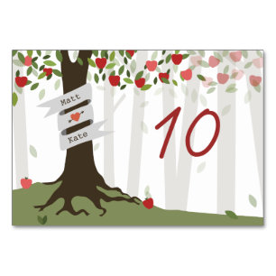 Carte Numéro de table Mariage Apple Orchard