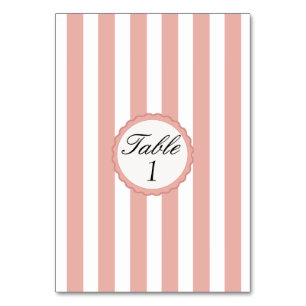 Carte Numéro de table mariage Cartes blanches rose