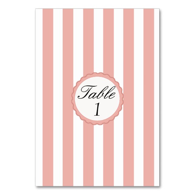 Carte Numéro de table mariage Cartes blanches rose (Par défaut)