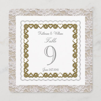 carte numéro de table mariage dentelle blanche arr