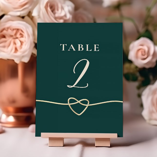 Carte Numéro de table Mariage Emerald Gold (Créateur téléchargé)