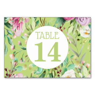 Carte Numéro De Table Mariage Rose Et Vert Floral