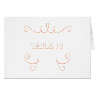Carte Numéro de table Orange Whimsical Flourd