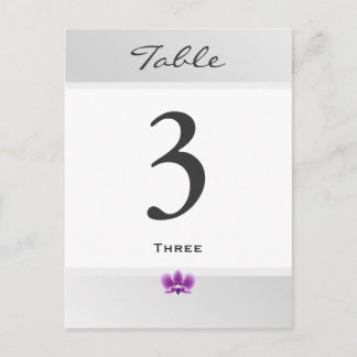 Carte Numéro de table Orchidée violette foncée