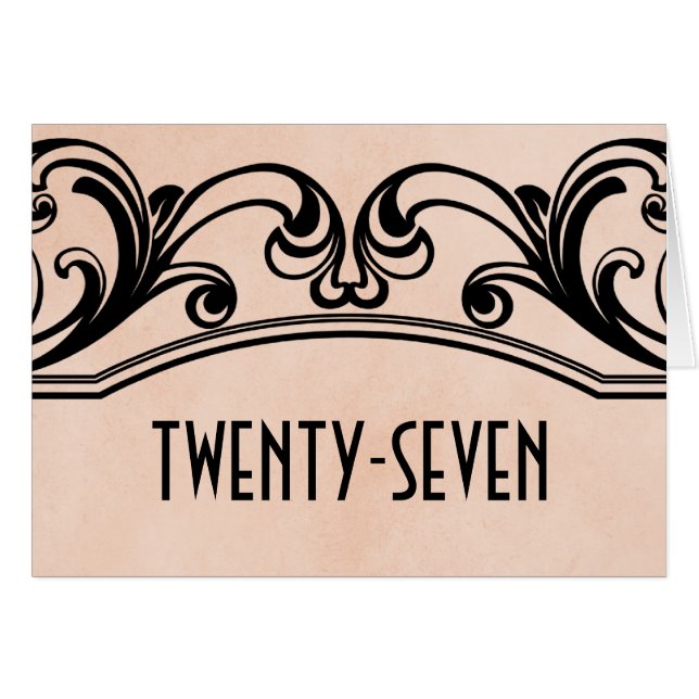 Carte Numéro de table Peach Vintage Swils (Devant horizontal)