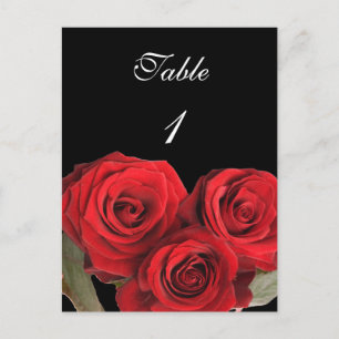 Carte Numéro de table Rouge Rose Noir