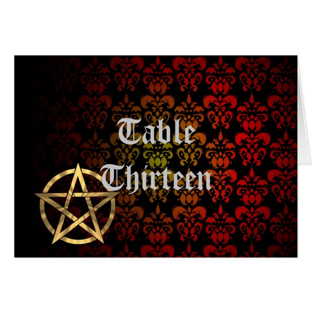 Carte numéro de table Wiccan Pentacle (Devant Horizontal)