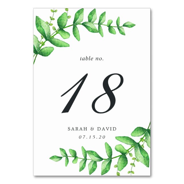 Carte Numéro de tableau de remplissage aquarelle (Par défaut)