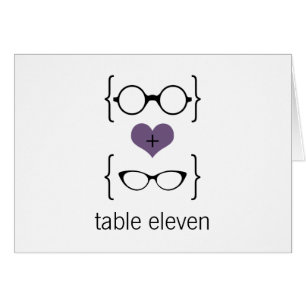 Carte Numéro de tableau des lunettes de Geeky viol