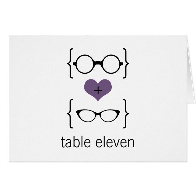 Carte Numéro de tableau des lunettes de Geeky viol (Devant horizontal)