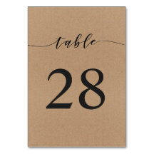 Carte Numéro de tableau | Élégante Calligraphie Ha
